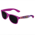 Magenta Retro Tinted Lens Sunglasses - Full-Color Full-Arm Printed